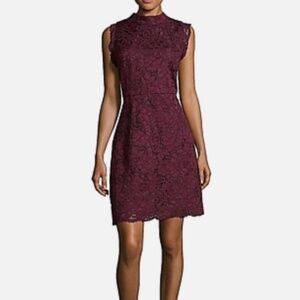 Ted Baker Burgundy Lace Sleeveless Dress with high neck Size 1 / S